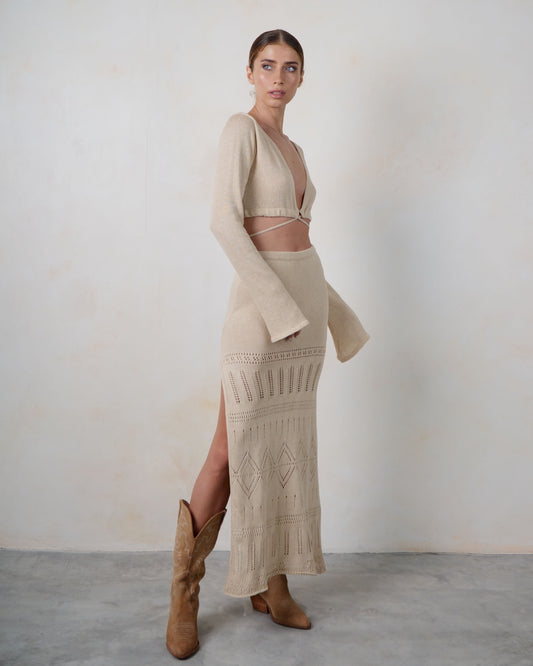 LA ISLA MAXI SKIRT SAND